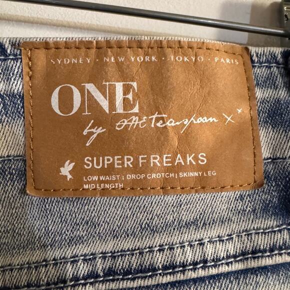 One Teaspoon Super Freaks in Fiasco Ripped Jean Denim Short Size 26 Grunge - Picture 7 of 10